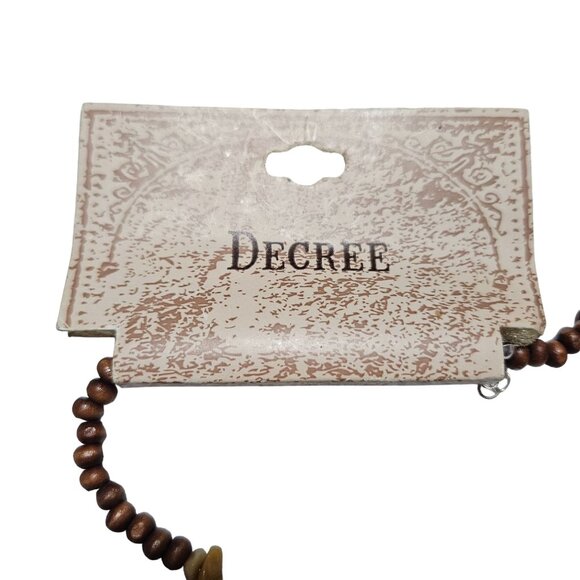 Decree Tribal Design Turquoise Brown Beaded Necklace Natural Stone Accents - Picture 4 of 7